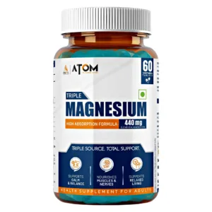 ATOM Triple Magnesium Tablets – 440mg Elemental Magnesium | Glycinate, Liposomal, Aquamin®