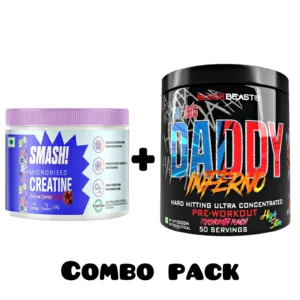 The Big Daddy Inferno Pre-Workout 50 Servings + MB Smash Flavoured Creatine Free Combo (Free Delivery)