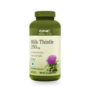 GNC Herbal Plus Milk Thistle | Protects Liver Health | Detox Supplement For Men & Women | Formulated In USA (90 Capsules) – Premium Formula