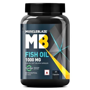 MuscleBlaze Omega 3 Fish Oil 1000 Mg With 180mg EPA And 120mg DHA (60 Capsules) – Daily Health