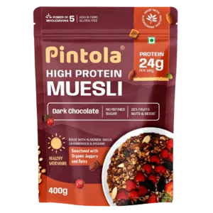 Pintola High Protein Muesli Dark Chocolate & Cranberry – (1 Kg / 2.2 Lb) – High Protein Formula
