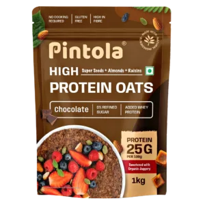 Pintola High Protein Oats – , Dark Chocolate (1 Kg / 2.2 Lb) – High Protein Formula